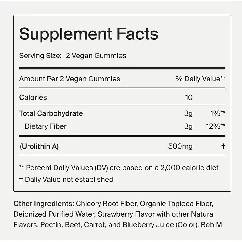 Urolithin Gummies Manufacturer - BioFlex Natural Strawberry Flavor 500mg Urolithin Supplements