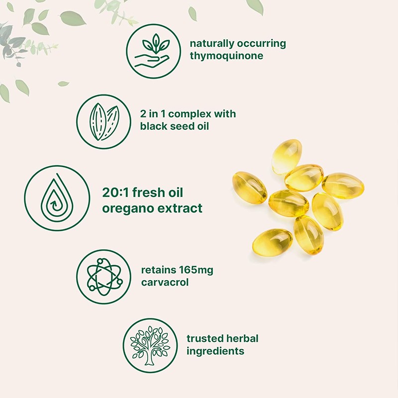 Oregano Oil Capsules Manufacturer - OEM Private Label Pure Organic 100% Natural Oil 300 Softgels