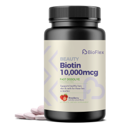 Biotin Tablets Manufacturer - BioFlex Custom Strawberry Flavored Natural 60 Tables 10000mcg