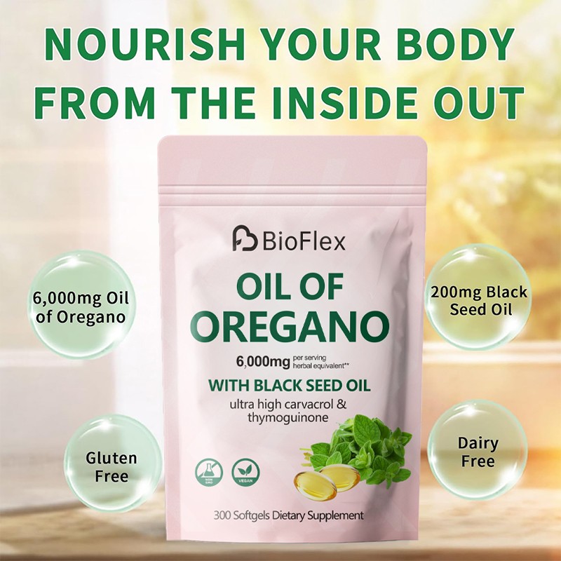 Oregano Oil Capsules Manufacturer - Wholesale 6000mg Oregano Oil Softgels Black Seed Oil Pouch