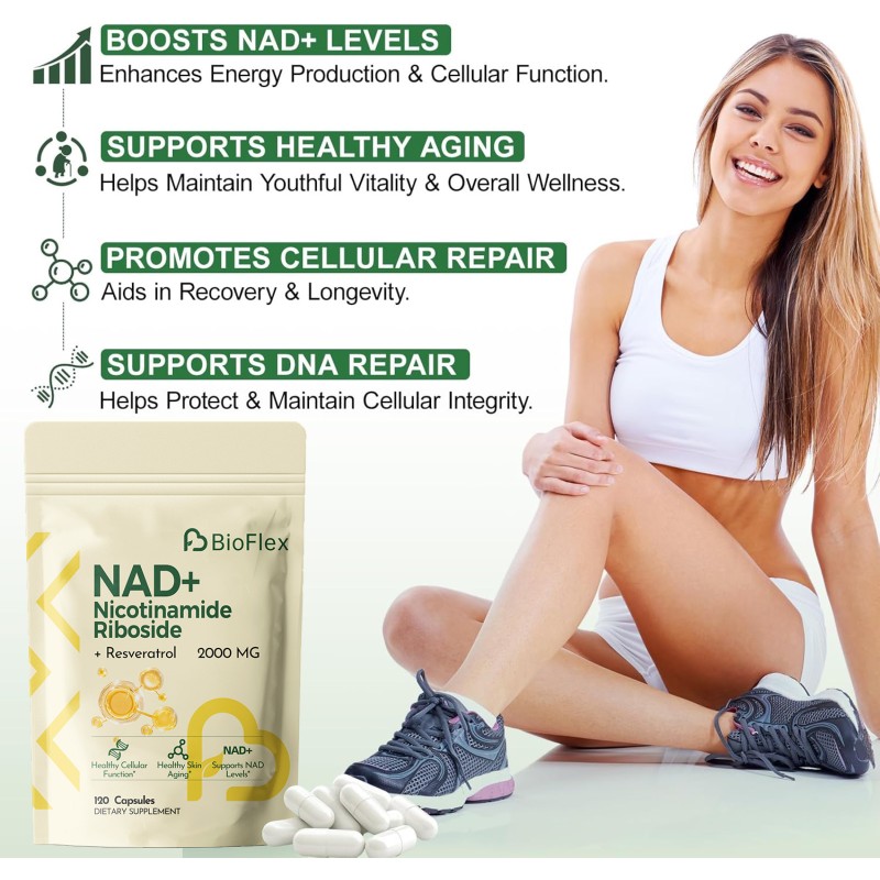 NAD Capsules Manufacturer - BioFlex OEM Private Label 120Caps/Bag 2000mg Vegan Liposomal NAD