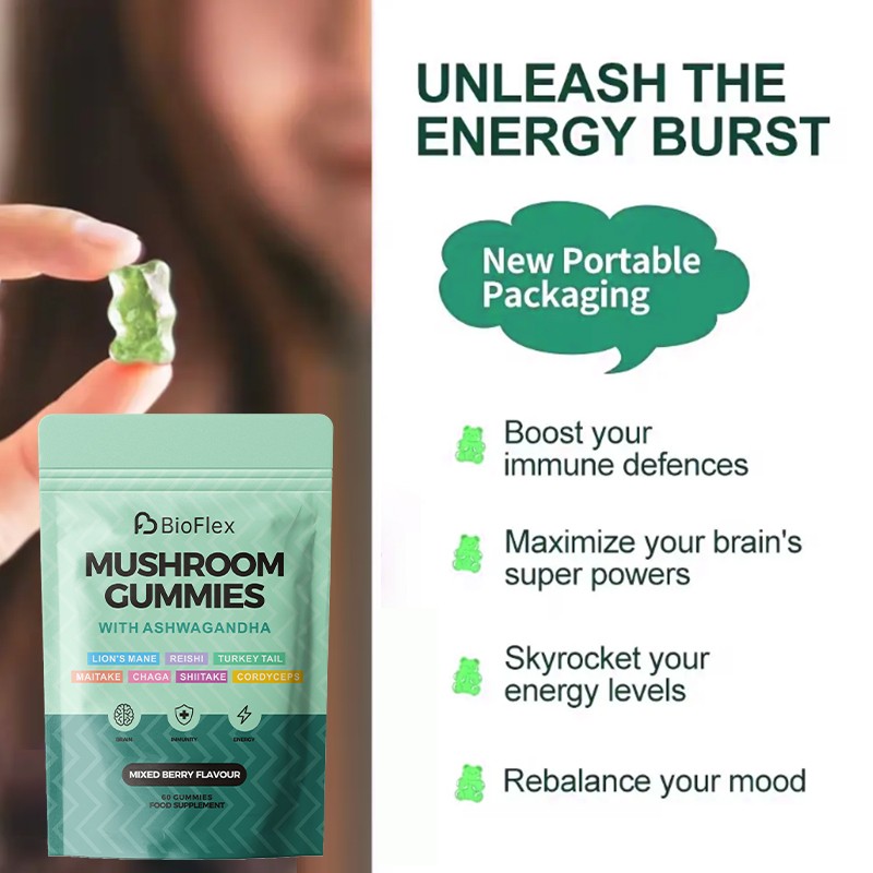 Mushroom Gummies Manufacturer - OEM Organic Vegan Lion Mane Ashwagandha 10 in 1 Complex