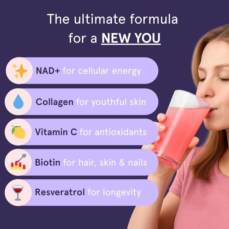 NAD Powder Manufacturer - Factory Price Custom Logo 2000mg NAD Con Resveratrol Powder Anti-aging