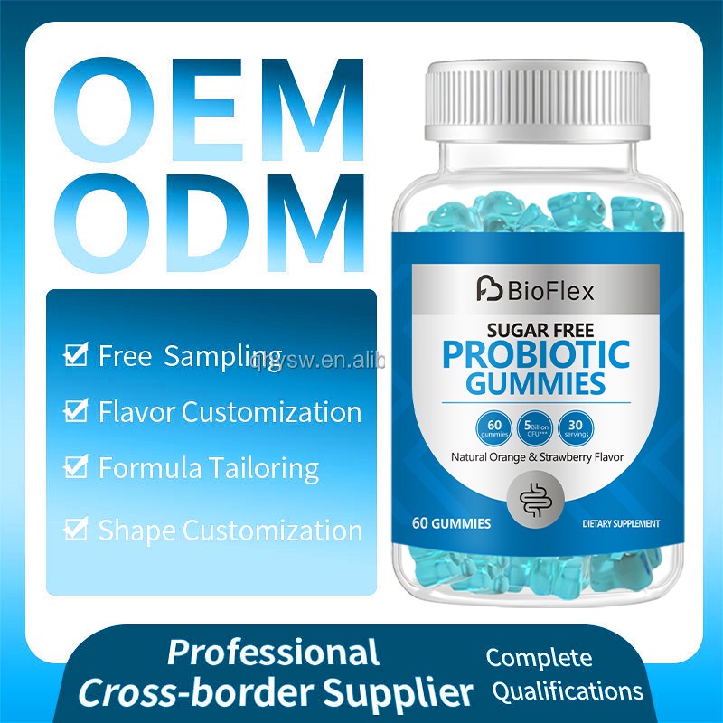 Probiotic Gummies Manufacturer - OEM Private Label Natural Orange Strawberry Sugar-Free 5 Billion