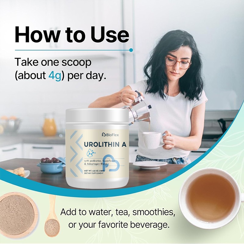 Urolithin Powder Manufacturer - BioFlex Custom Formula Natural 2000mg Urolithin a Powder Supplement