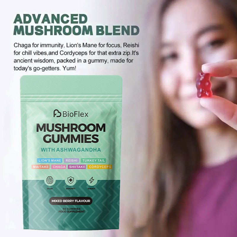 Mushroom Gummies Manufacturer - OEM Organic Vegan Lion Mane Ashwagandha 10 in 1 Complex
