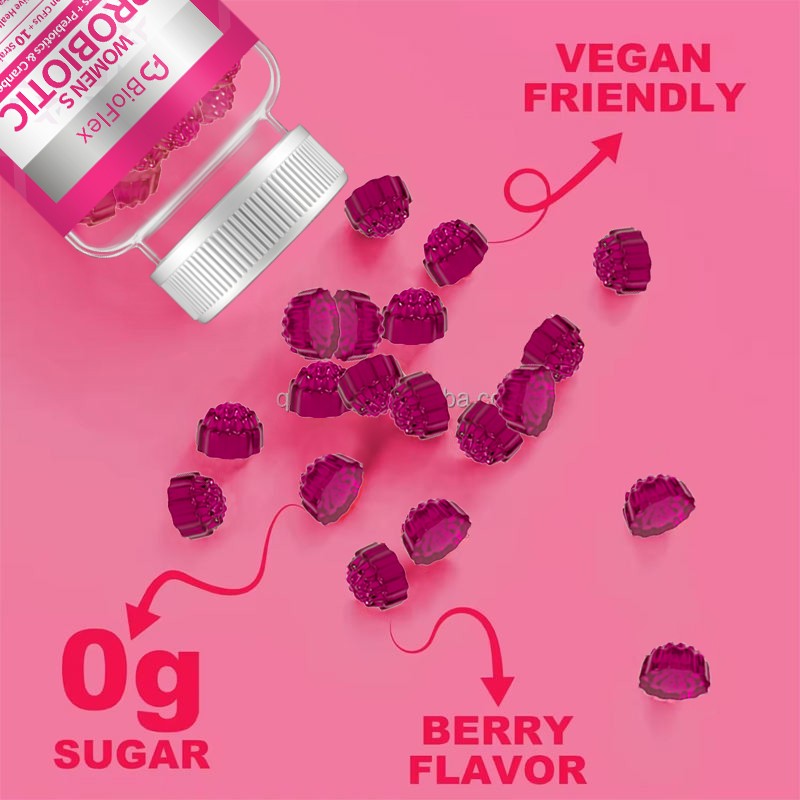 Probiotic Gummies Manufacturer - Customizable Sugar Free Vegan Women 50 Billion CFU 10 Strains