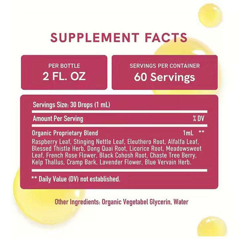 Hormone Drops Manufacturer - BioFlex Custom Ingredient 60ml Female Balance PMS Menopause Supplement