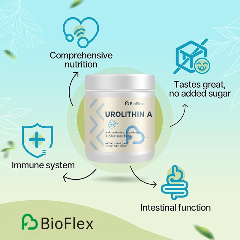 Urolithin Powder Manufacturer - BioFlex Custom Formula Natural 2000mg Urolithin a Powder Supplement