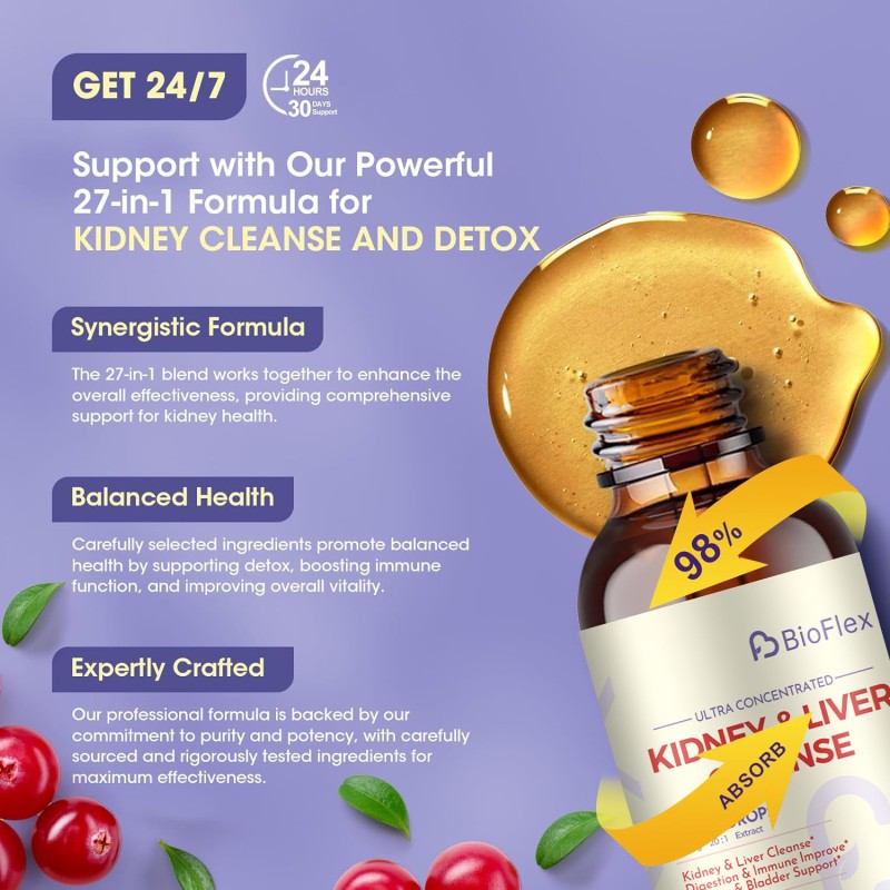 Liver Drops Manufacturer - BioFlex Custom Logo Natural Blueberry Flavor Organic Herbal Kidney