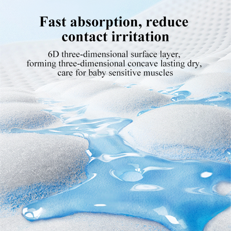 Disposable Diapers Factory - 3D Leak Prevention White Cotton Double-Deck Anti-Side