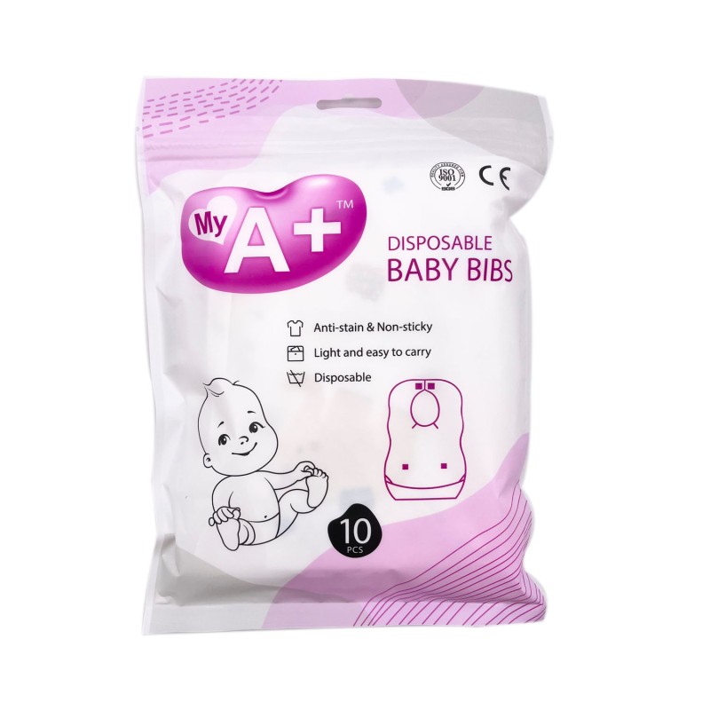 Baby Bibs Manufacturer - Baby Eating Time Disposable 10pcs/bag PE Film Super Soft