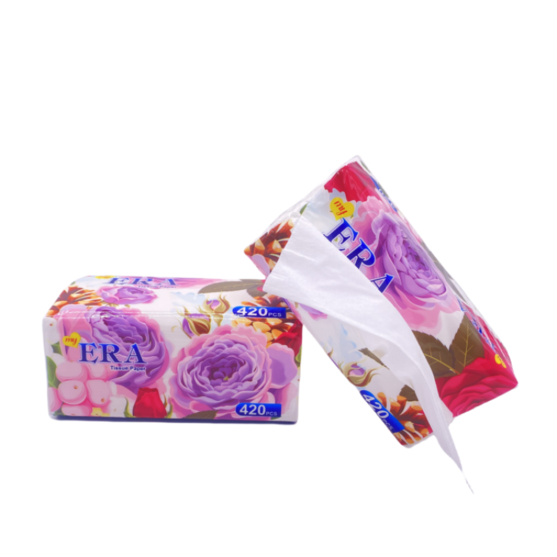 Facial Tissue Manufacturer - ERA Customized Soft Face Cleaning Printing 4ply Wholesale Price