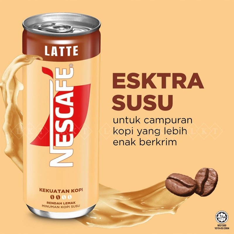 Ready Drink Manufacturer - Nescafe Latte Tin Can 240ML Nestle Halal Malaysia Beverage