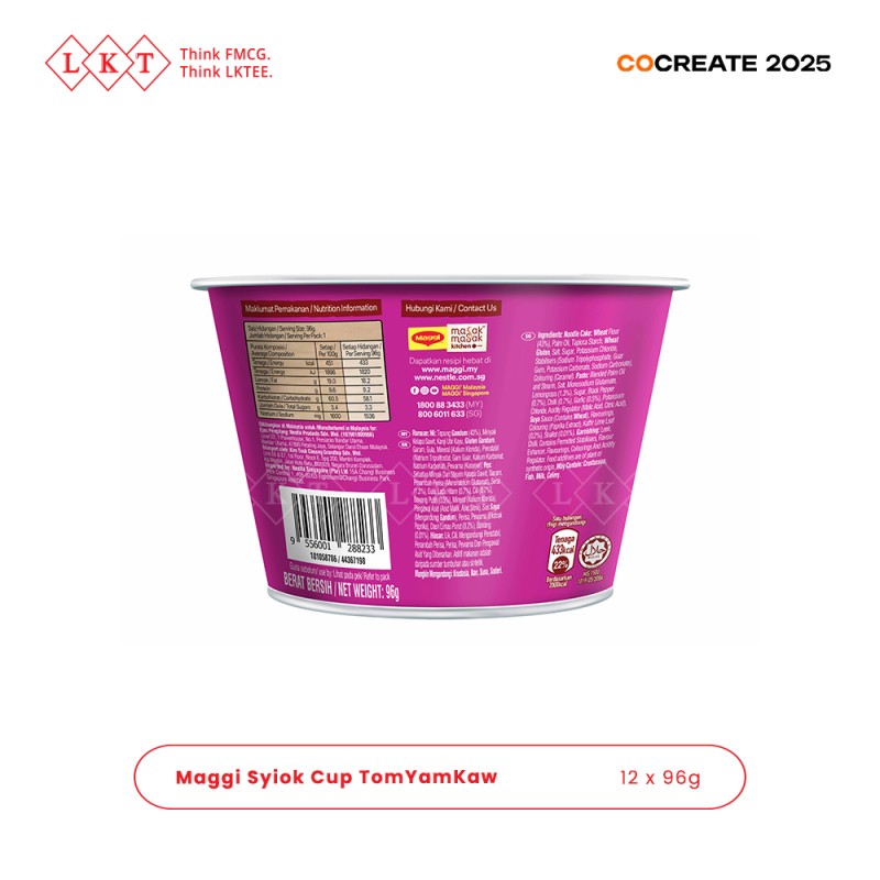 Instant Noodles Manufacturer - Nestle Maggi Syiok TomYamKaw Bowl 96g Spicy Malaysian Flavor