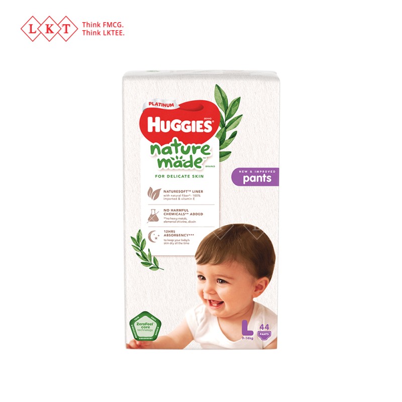 Baby Diapers Manufacturer - Huggies NatureMade Pull-up Pants M 58S Malaysia Direct Wholesale