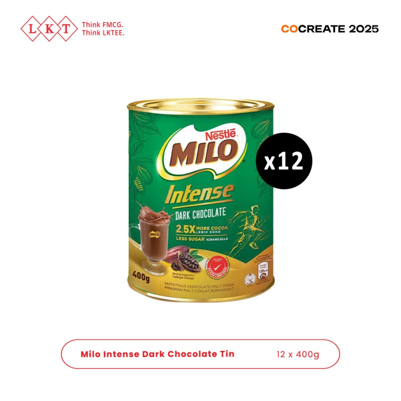 Drink Powder Manufacturer - Milo Intense Dark Hot Chocolate Malt Powder 400G Nestle Halal
