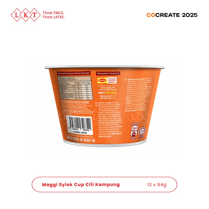 Instant Noodles Manufacturer - Nestle Maggi Syiok Cili Kampung Bowl 94g Spicy Malaysian