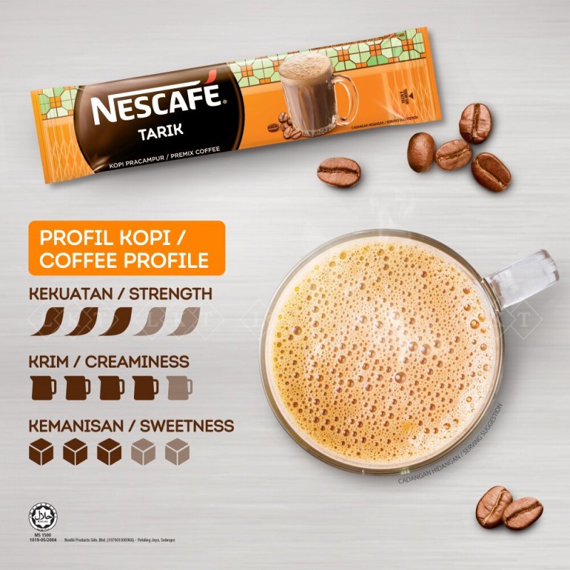 Instant Coffee Manufacturer - Nescafe Tarik Sachets 32G 15'S Nestle Halal Malaysia Beverage