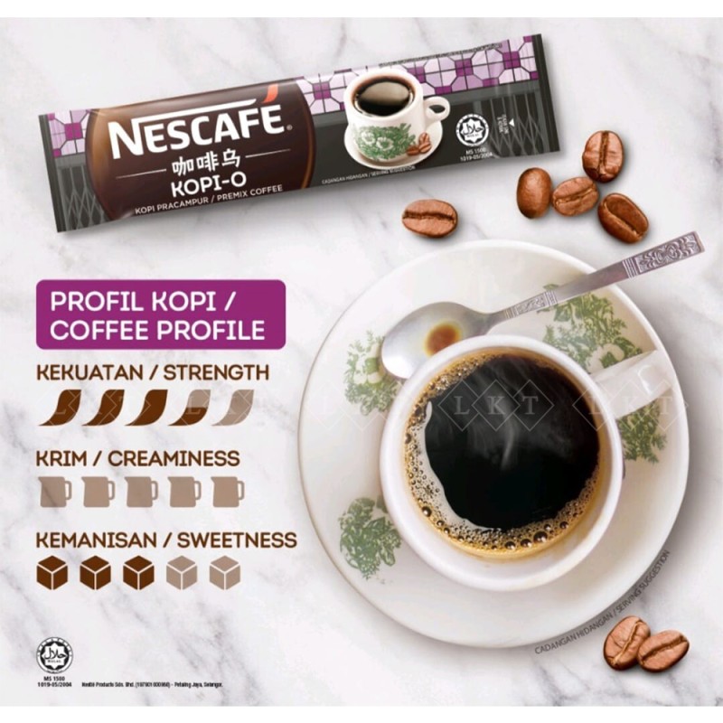 Instant Coffee Manufacturer - Nescafe Kopi O Sachets 16G 15'S Nestle Halal Malaysia Drink