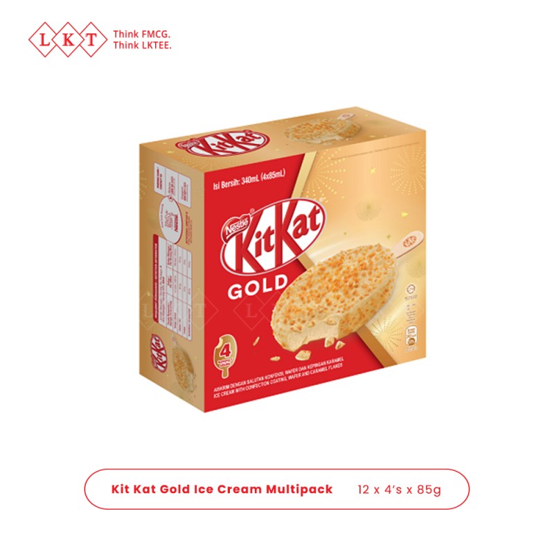 Ice Cream Manufacturer - Bulk Wholesale KitKat Gold Frozen Ice Cream Multipack 85G 4'S Halal
