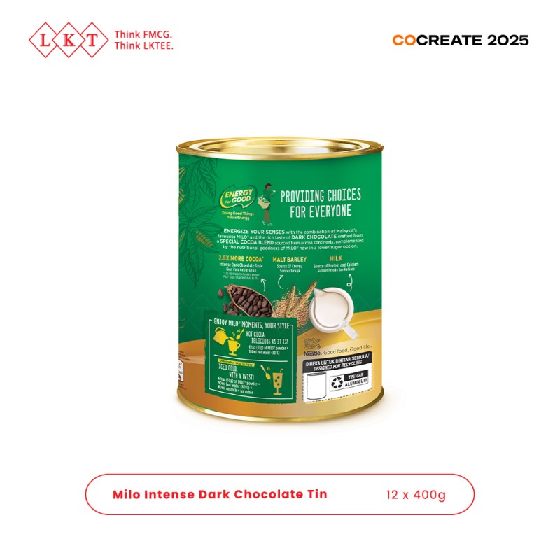 Drink Powder Manufacturer - Milo Intense Dark Hot Chocolate Malt Powder 400G Nestle Halal