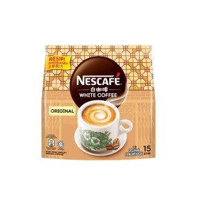 Instant Coffee Manufacturer - Nescafe White Sachets 33G 15'S Nestle Halal Malaysia Beverage