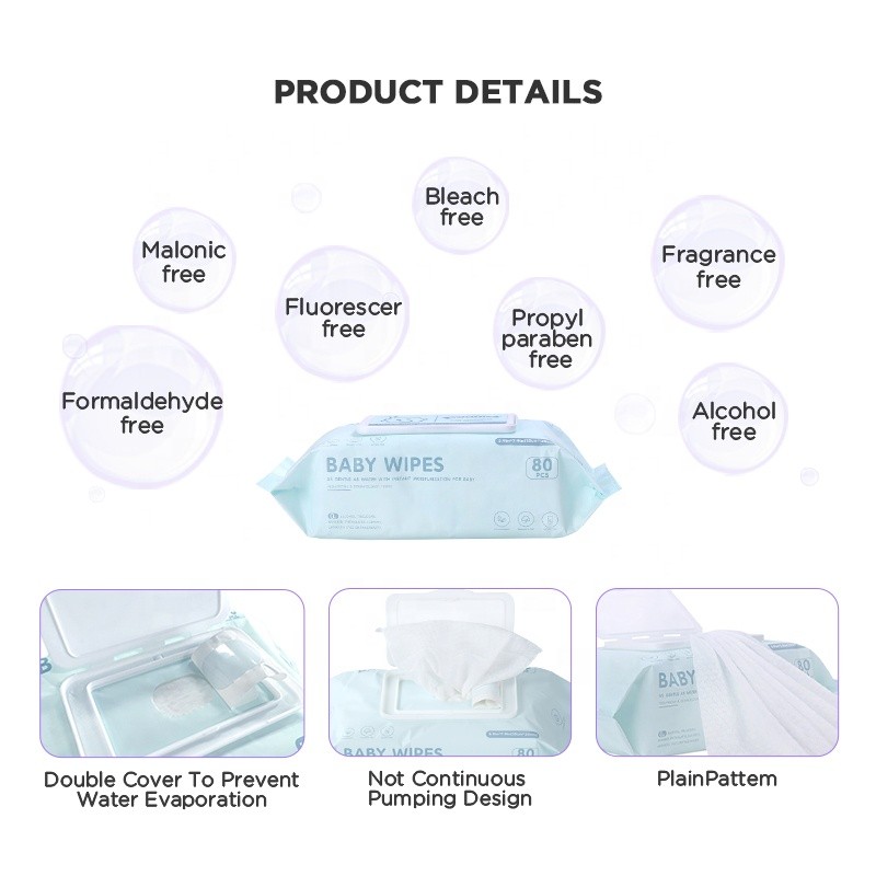 Baby Wipes Supplier - 80 Pieces Stock 50Gsm 30% Viscose Sensitive Skin