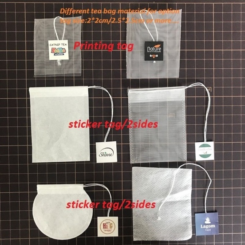 E1025 Eco-Friendly Non-Woven Empty Tea Bag Bath Filter Bags Tag for Loose Leaf Herbs Teas Natural Non-Woven Empty Tea Packaging