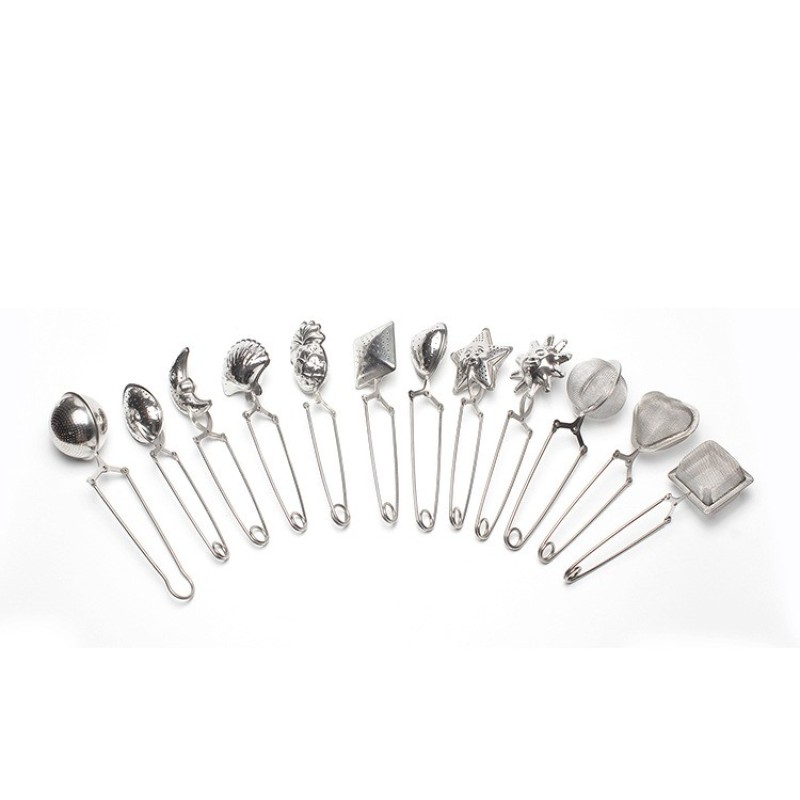 TEA02 304 Stainless Steel Tea Infuser Set with Ball Shape Plastic Metal-Loose Leaf Spice Filter Infuser Mesh Tea Strainer Teapot