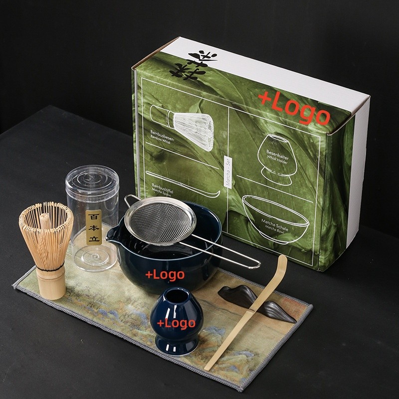 MS01 Custom 4/7pcs Matcha Kit Set Bamboo Whisk for Tea Matcha Traditional Matcha Whisk and Bowl Set