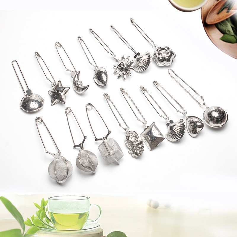TEA02 304 Stainless Steel Tea Infuser Set with Ball Shape Plastic Metal-Loose Leaf Spice Filter Infuser Mesh Tea Strainer Teapot
