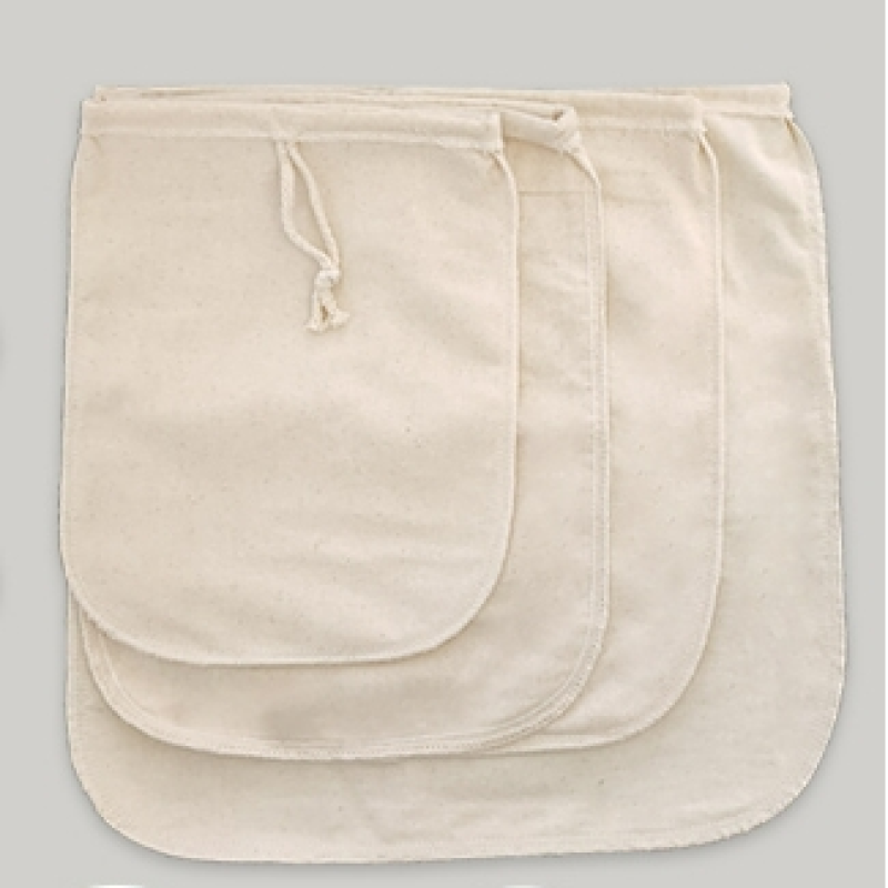 Drawstring Organic Cotton Material Filter Bag and Empty Tea Bag for Milk Juice