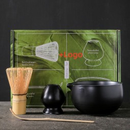 MS01 Custom Logo 4 to 7 Pcs Matcha Bowl Japanese Tea Matcha Bamboo Whisk Chasen Matcha Kit Set