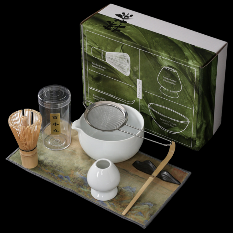 MS01 Custom Logo 4 to 7 Pcs Matcha Bowl Japanese Tea Matcha Bamboo Whisk Chasen Matcha Kit Set