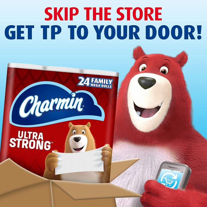 Toilet Paper Manufacturer - Charmin Ultra Strong 18 Family Mega Rolls 90 Regular Rolls Stock