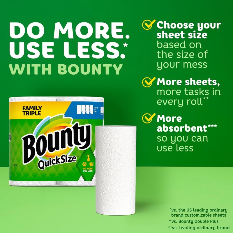 Paper Towels Manufacturer - Perfect Original Bounty Quick-Size White 12 Family Triple 36 Regular