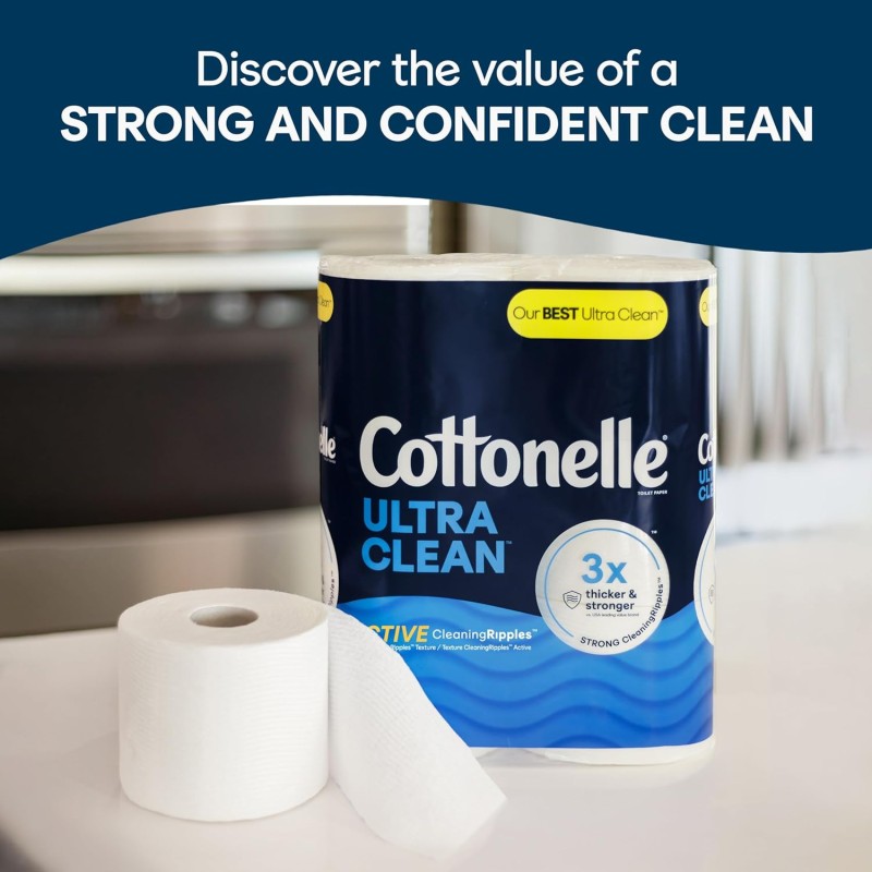 Toilet Paper Manufacturer - Cottonelle Ultra Clean 24 Family Mega Rolls 132 Regular Rolls 4 Pack
