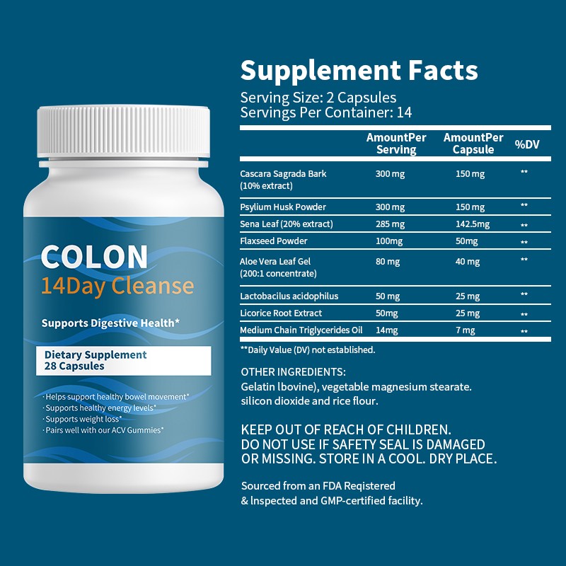 Colon Cleanse Capsules Manufacturer - 14 Day Gut Health