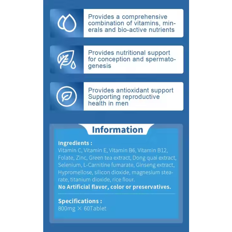 Male Fertility Tablets Factory - Natural Herbal Organic