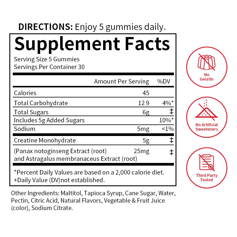 Creatine Gummies Manufacturer - Pre Workout Muscle Gain