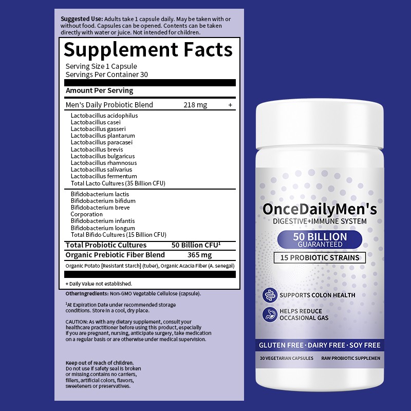 Male Probiotic Capsules Manufacturer - 50 Billion CFU GMP