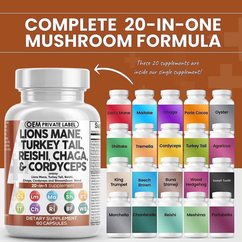 Lions Mane Capsules Manufacturer - Mushroom Complex Focus