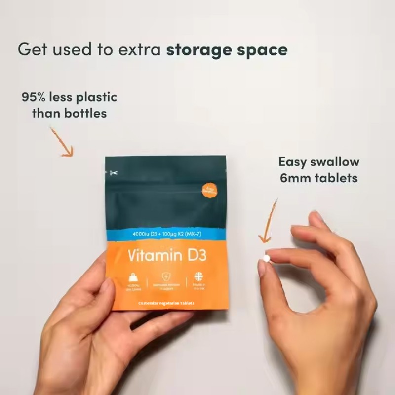 Vitamin D3 K2 Tablets Factory - Vegan 4000 IU Easy Swallow