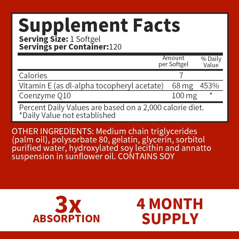 CoQ10 Softgels Factory - 100mg Heart Support Private