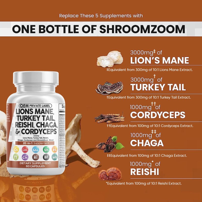 Lions Mane Capsules Manufacturer - Mushroom Complex Focus