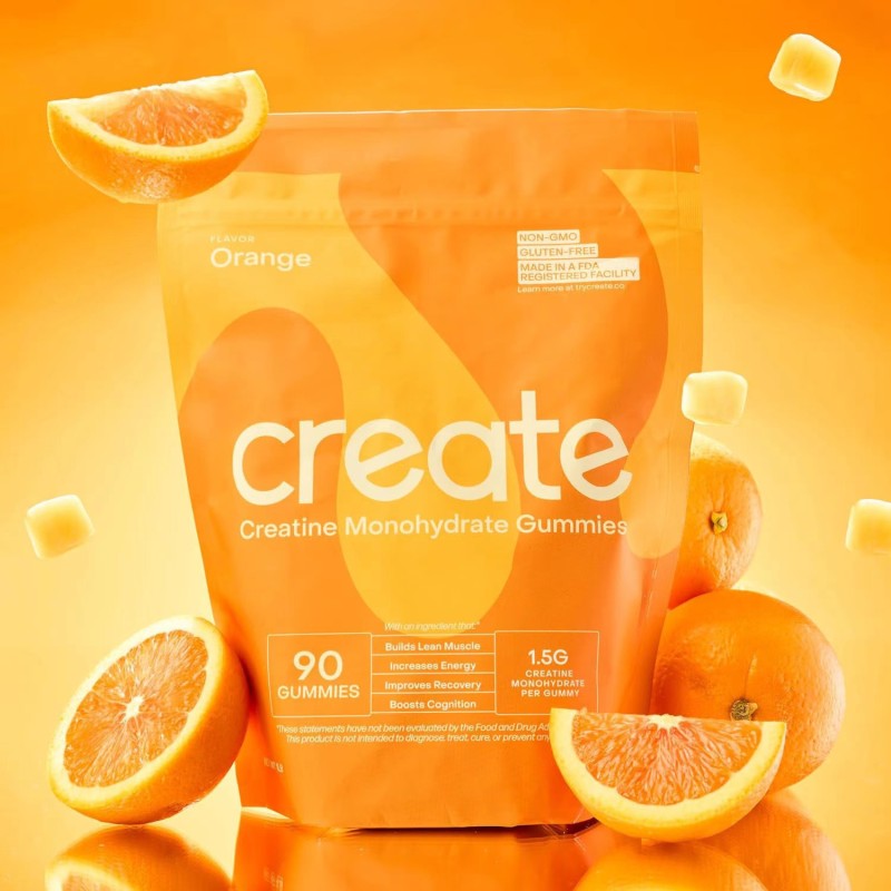 Creatine Monohydrate Gummies Factory - 1.5g Anti Melting Orange