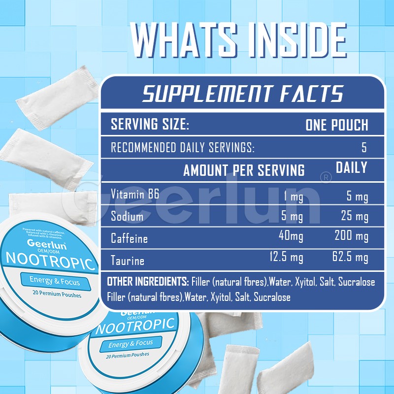 Nootropic Pouches Factory - Caffeine L-Theanine Energy