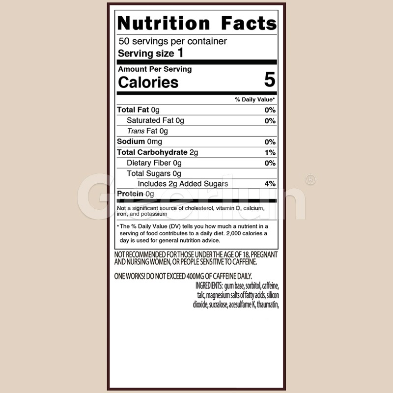 L-Theanine Gum Factory - Vitamin B Energy Focus Custom
