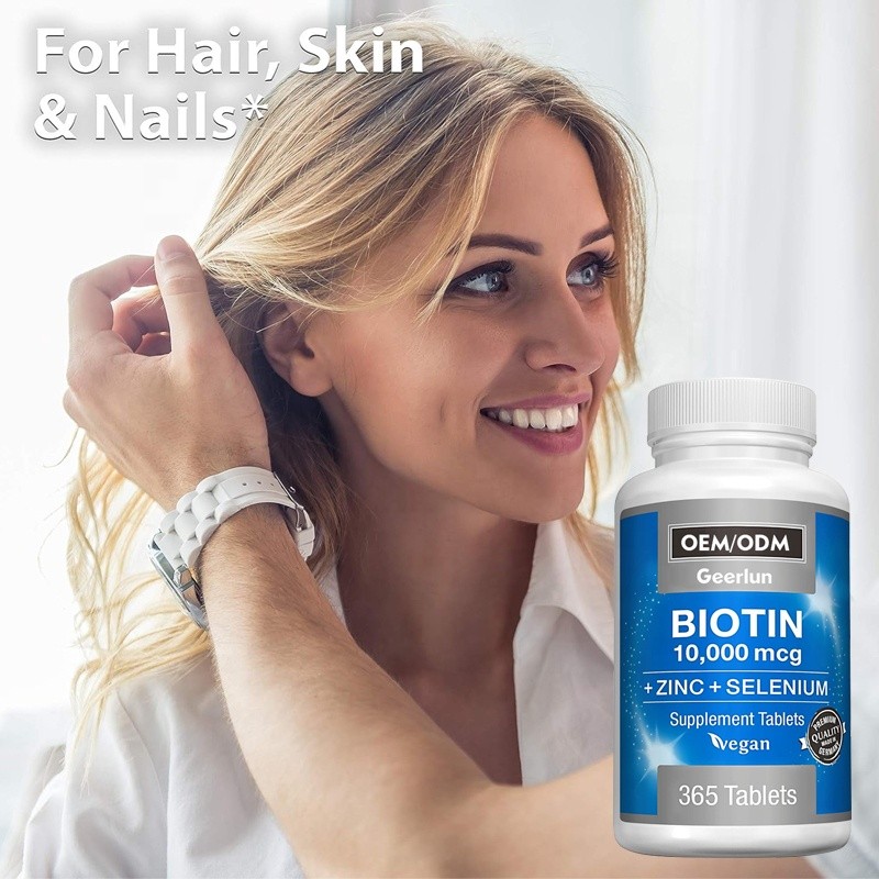 Biotin Vitamin Tablets Supplier - 10000mcg Hair Nails Strength